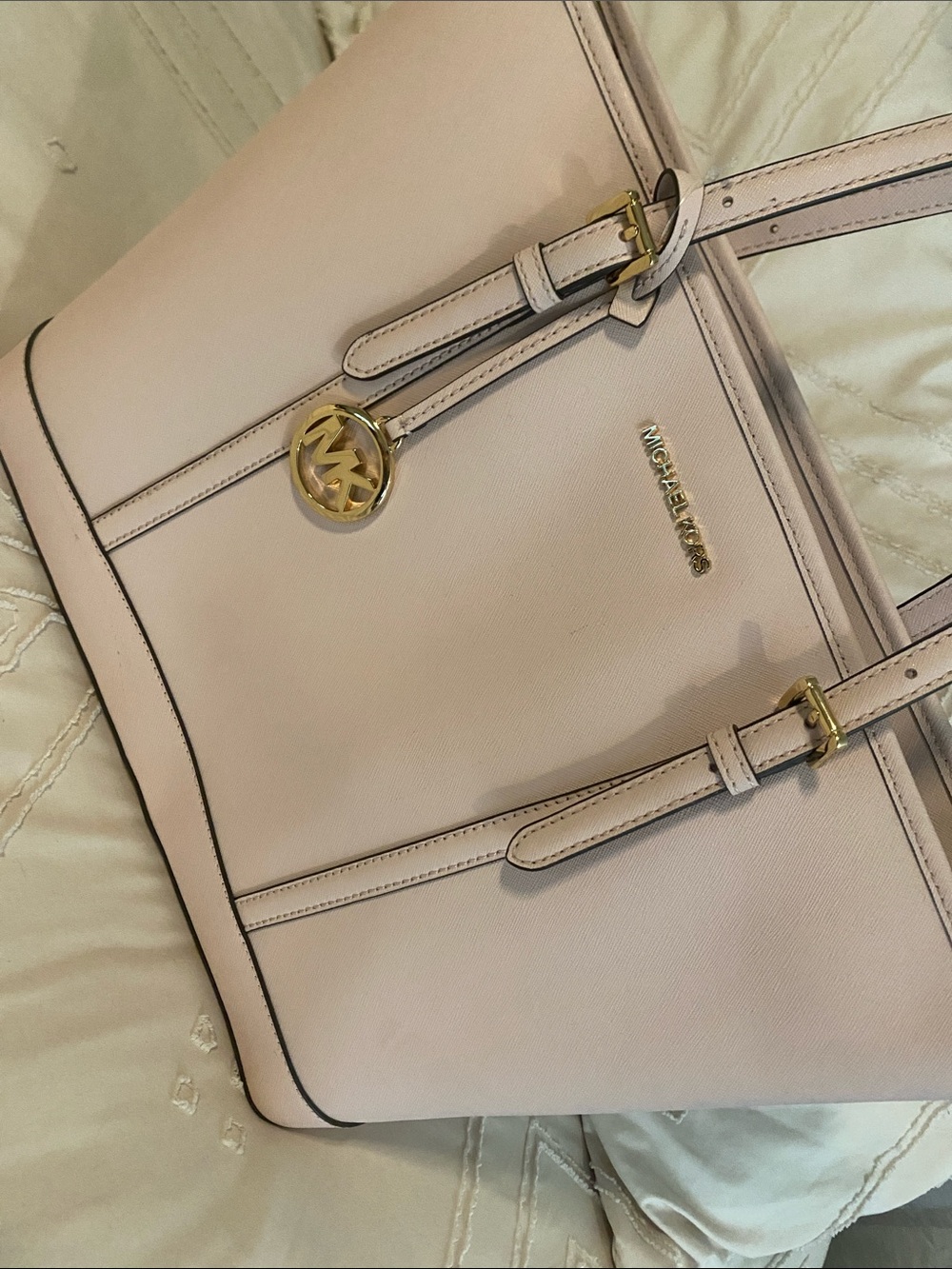 Michael Kors Blush Pink Leather Tote with Gold Hardware- Perfect condition